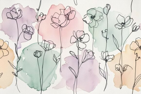 Download Minimalist Line Flowers - Line flowers Collection