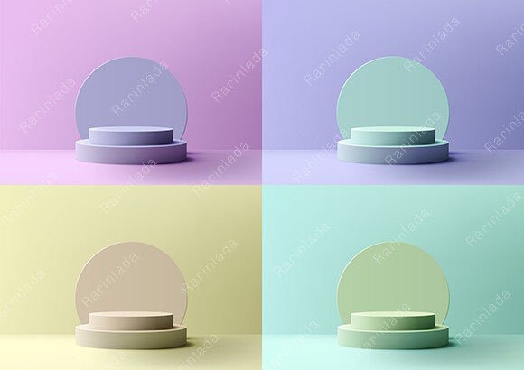 Download Set of 3D Pastel Colors Podium - Pastel colors Collection
