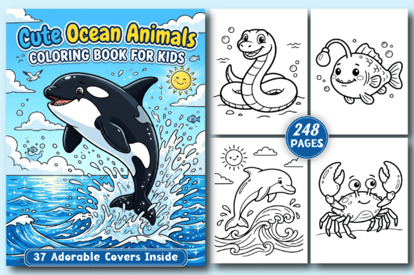 Download Cute Ocean Animals KIDS Coloring Book - Coloring Collection