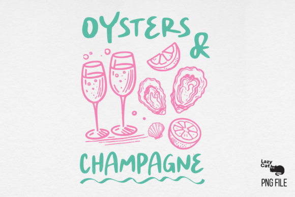 Download Summer Beach Oyster Champagne Doodle PNG - Oyster Collection
