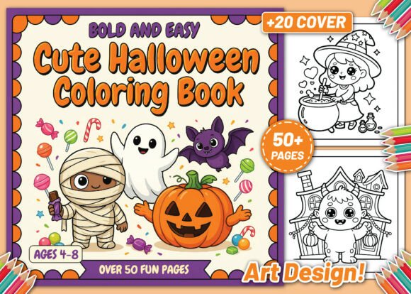 Download Bold Easy Cute Halloween Coloring Book - Coloring Collection